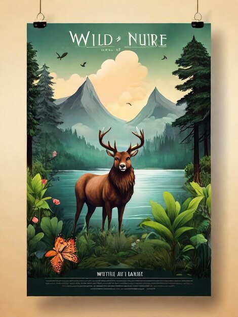 Zdjęcie szablon plakatów przyrody dzikiej przyrody