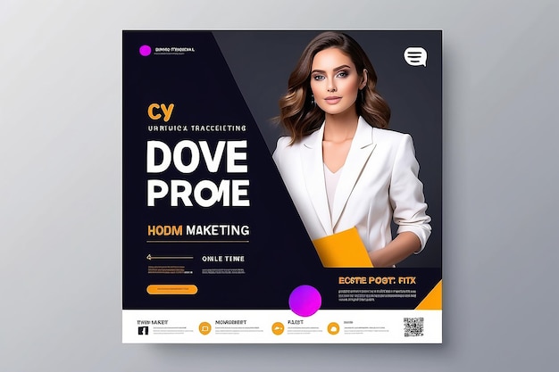 Szablon postów w mediach społecznościowych nowoczesny projekt dla marketingu cyfrowego online lub szablon marketingu plakatów