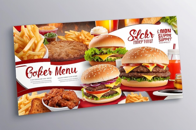 szablon projektu banera internetowego menu fast food