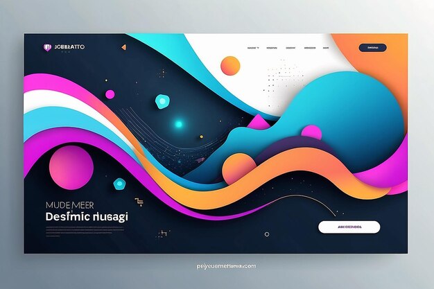 Szablon strony docelowej dla twojej strony internetowej Nowoczesne i modne abstrakcyjne tło z kształtami geometrycznymi