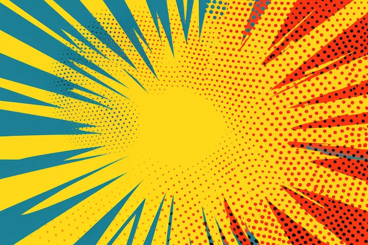 Zdjęcie szablon układu w stylu komiksowym pop art idealny do sprzedaży banerów i projektów projektowych