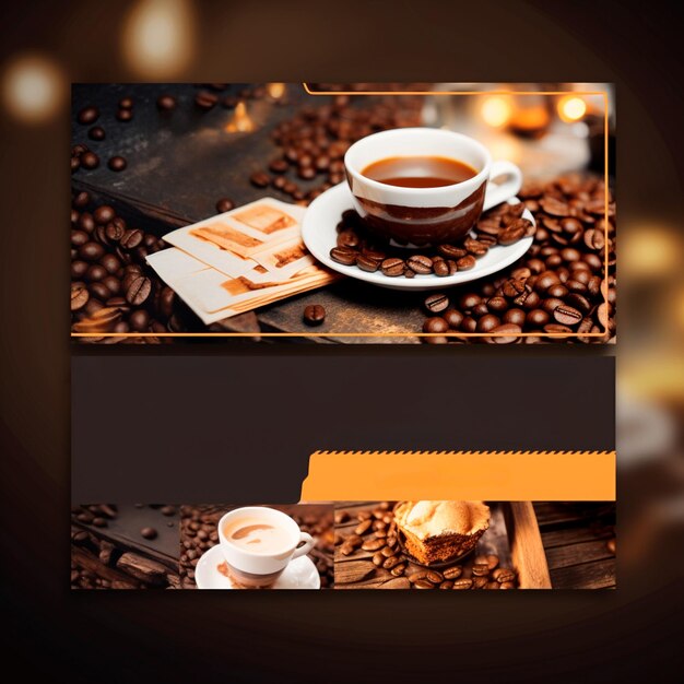 Zdjęcie szablon ulotki kawiarni w świetle realistyczny styl reprezentacji miękkie krawędzie