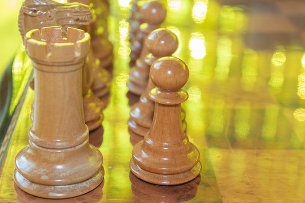Zdjęcie szachy na planszy zbliżeniu