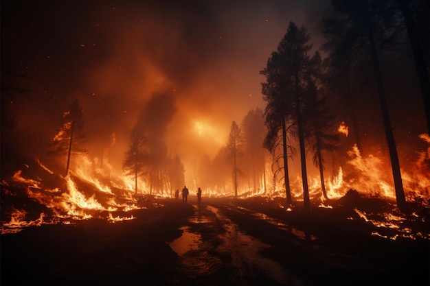 Szalejące piekło pochłania las, pożerając drzewa i dziką przyrodę