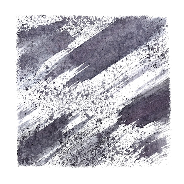Szary kwadrat z wzorem z plamami i pociągnięciami pędzla. Abstrakcyjne tło. Ilustracja rastrowa