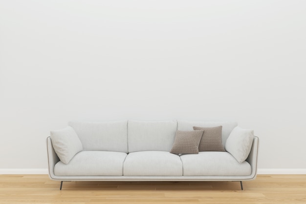 szary sofa drewniane podłogi biały ściana luksus pusty szablon tło 3d salon