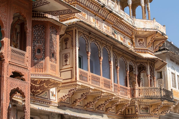 Szczegół architektura w mieście Jaisalmer India