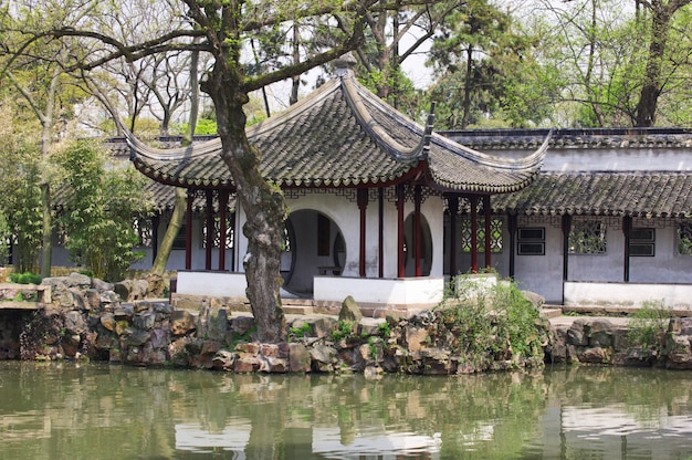 Szczegół Ogrodu Pokornego Administratora. Suzhou, Chiny