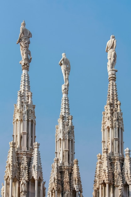 Szczegół panoramę katedry w Mediolanie