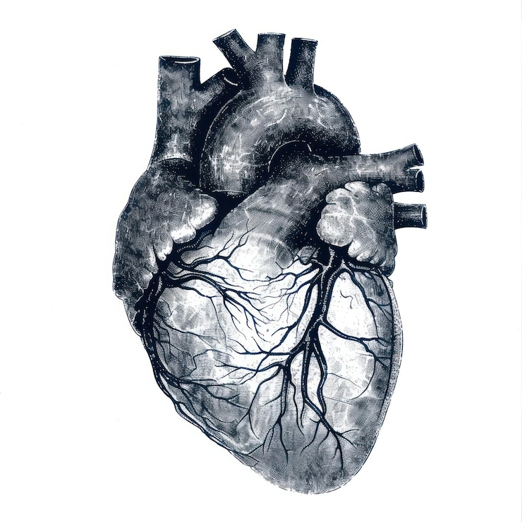 Zdjęcie szczegółowa ilustracja anatomiczna serca