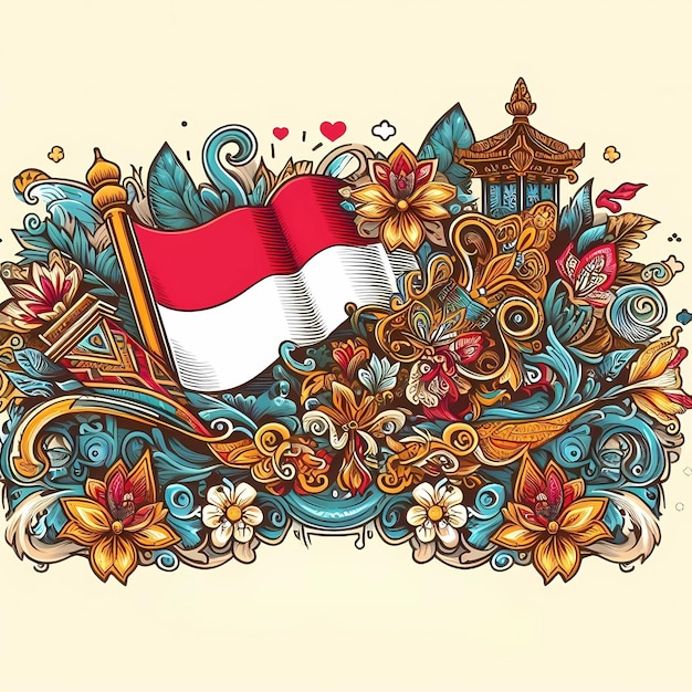 Zdjęcie szczegółowa ilustracja indonezyjskiego święta batik day z większymi szczegółami