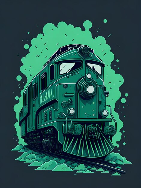 Szczegółowa ilustracja koszulki Train Magic