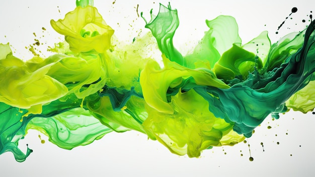 Szczegółowa tekstura cytrynowa i oliwna abstrakcyjna Plamy zielonej i jasnozielonej farby