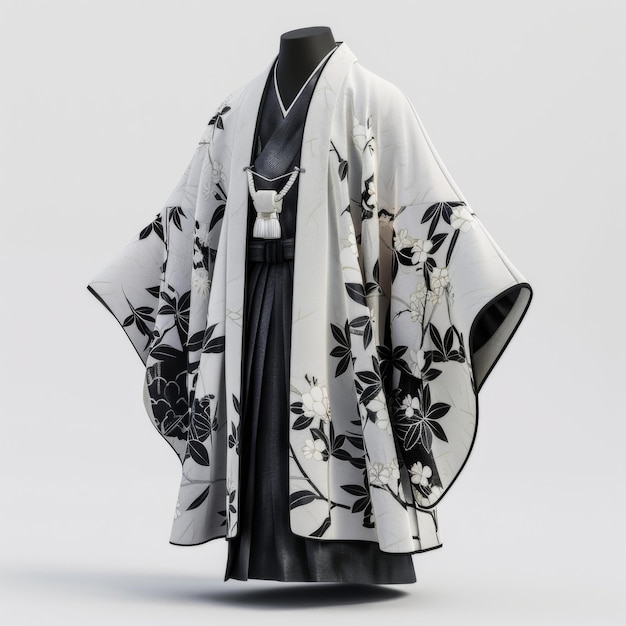 Zdjęcie szczegółowe 3d przedstawienie tradycyjnego japońskiego kimono