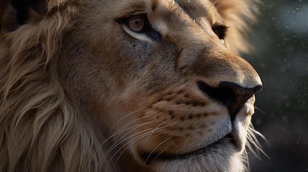 Szczegółowe ujęcie lwa dzikiego zwierzęcia