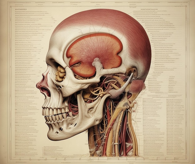 Szczegółowe wykresy anatomiczne w ilustracji medycznej
