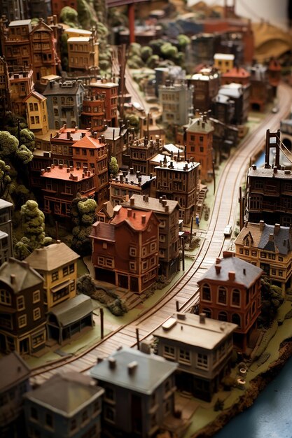 szczegółowy miniaturowy model San Francisco przy użyciu wielu materiałów