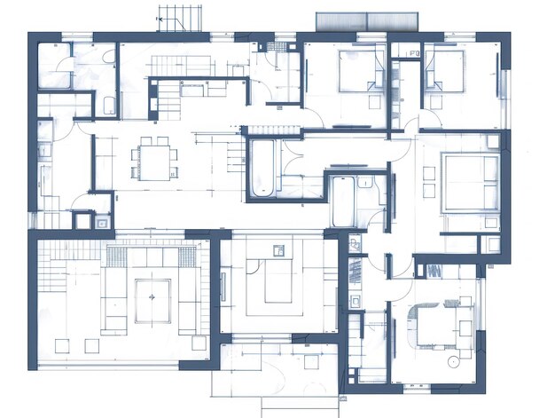 Zdjęcie szczegółowy model architektoniczny nowoczesnego budynku mieszkalnego wystawiony na szczycie jego odpowiednika