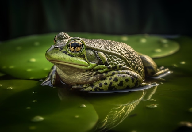 Szczegółowy portret żaby z bliska