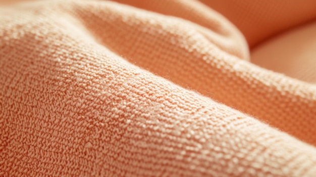 Szczegółowy widok teksturowanej tkaniny podkreślającej tkaninę i jakość kąpaną w miękkim świetle
