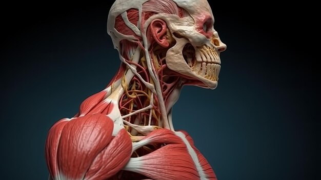 Zdjęcie szczegóły anatomii człowieka tętnic mięśniowych barku