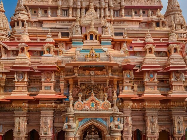 Szczegóły architektoniczne świątyni Shree Swaminarayan, słynnej świątyni hinduizmu znajdującej się w Indiach