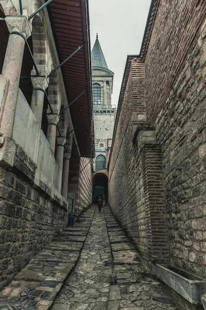 Szczegóły architektury zewnętrznej pałacu Harem w Muzeum Topkapi w Stambule Turcja