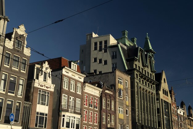 Szczegóły budynku w centrum Amsterdamu