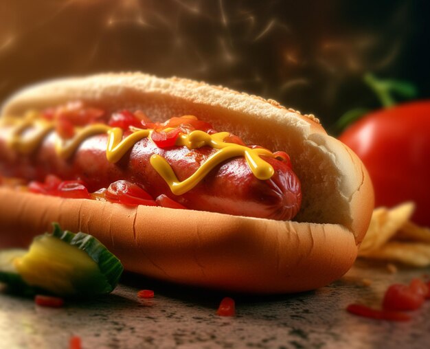 Szczegóły hot dogu.