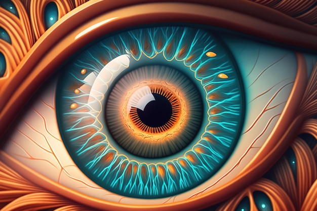 Szczegóły makro oka u człowieka