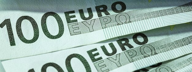 Szczegóły rachunku euro, obraz banera z miejscem na kopię