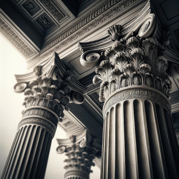Szczegóły starożytnej greckiej kolumny
