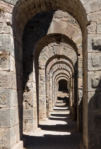 Szczegóły starych ruin w Pergamonie