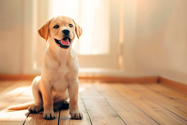 szczeniak labrador retriever w domu