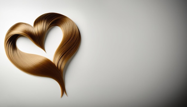 Szczere warkocze Brązowe włosy tworzące kształt miłości
