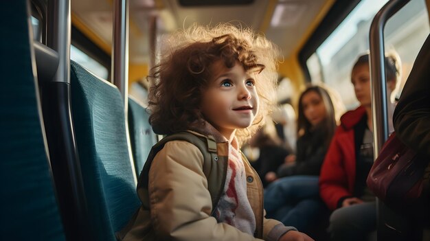 Szczere zdjęcia dzieci jeżdżących transportem publicznym uchwycają ich ciekawość i zdumienie