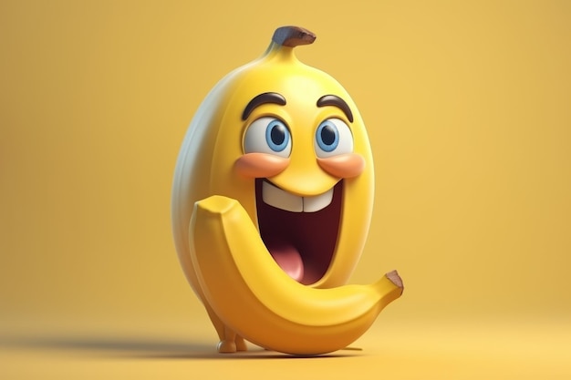 Szczęśliwa banana 3d postać