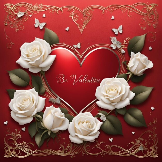 Szczęśliwa czerwona kartka świąteczna na Święto Walentynek Efekt miłości