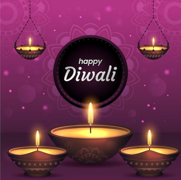 Szczęśliwa Diwali Święto świąteczne światła i radości