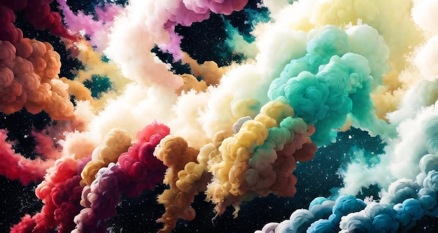 Szczęśliwa eksplozja koloru powitalnego Holi kolorowego tła proszku Ai wygenerowana
