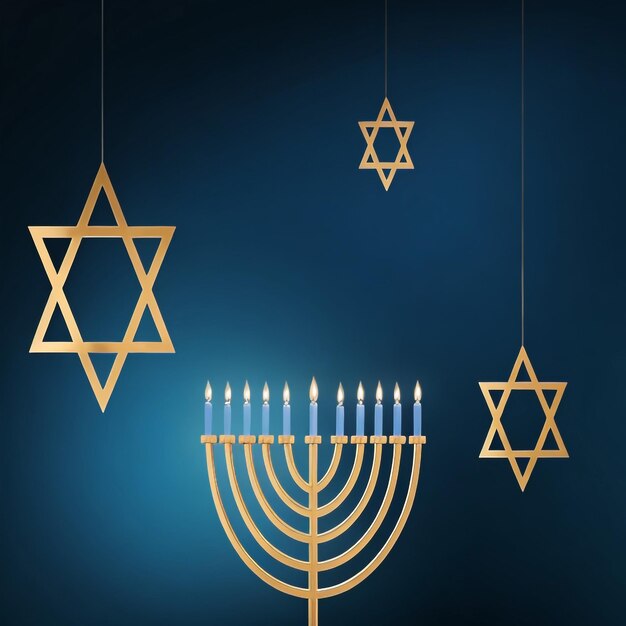 Szczęśliwa Hanukka gwiazda Dawida zdjęcia tła kolekcje urocze tapety ai generowane