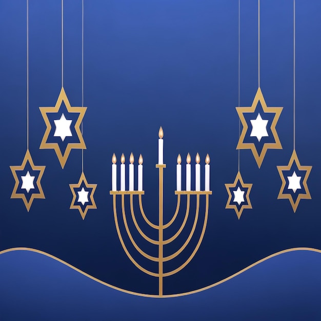 Szczęśliwa Hanukka gwiazda Dawida zdjęcia tła kolekcje urocze tapety ai generowane