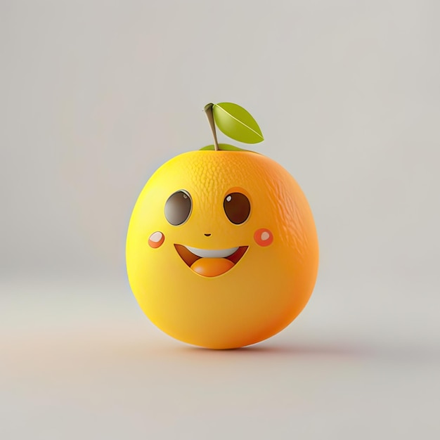 Szczęśliwa i zabawna maskotka owocowa Generatywna sztuczna inteligencja