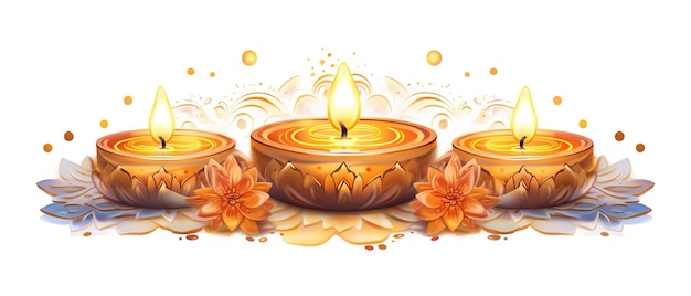 Szczęśliwa ilustracja Diwali Płonącej Diya Na Szczęśliwej Diwali Święto Diwali Festiwal Światła z tłem