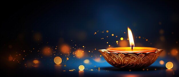 Szczęśliwa ilustracja Diwali Płonącej Diya Na Szczęśliwej Diwali Święto Diwali Festiwal Światła z tłem