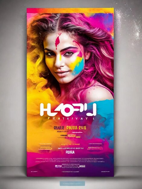 Szczęśliwa impreza Holi Festiwal Kolorów nagłówek plakat baner