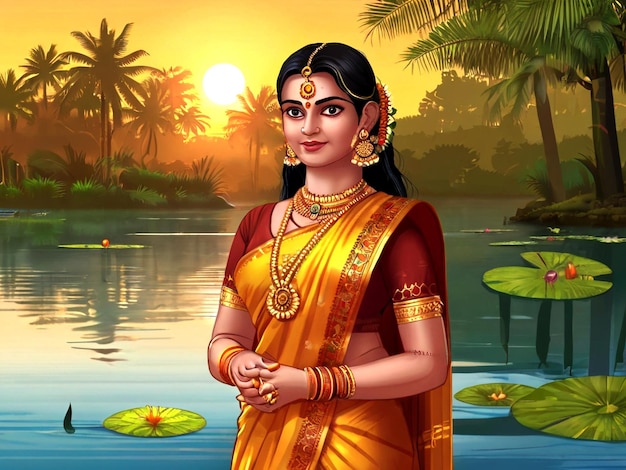 Zdjęcie szczęśliwa karta świąteczna chhath puja dla festiwalu słońca w indiach