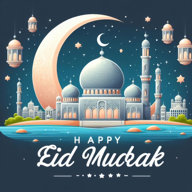 Szczęśliwa kartka z Eid Mubarak