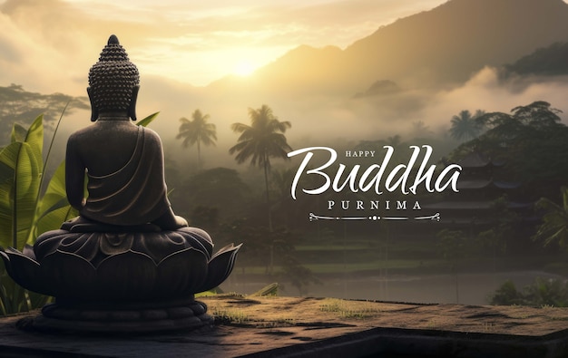 Szczęśliwa kolaż Buddha Purnima