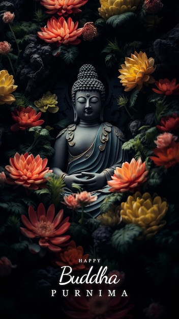 Zdjęcie szczęśliwa kolaż buddha purnima